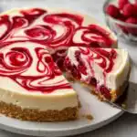 No Bake White Chocolate Raspberry Cheesecake - featured image