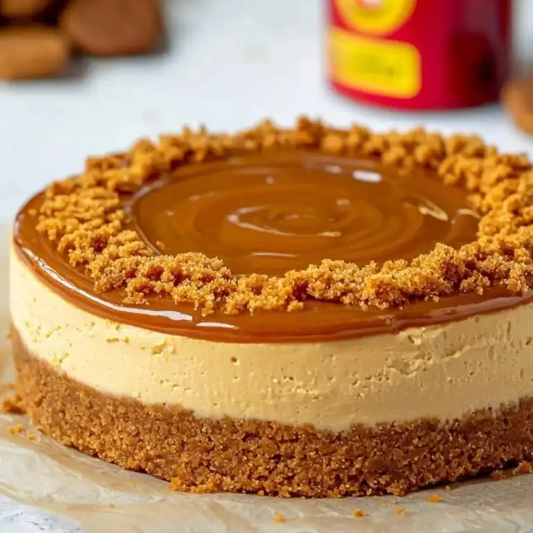 Biscoff Cheesecake {5 Ingredients!} - featured image