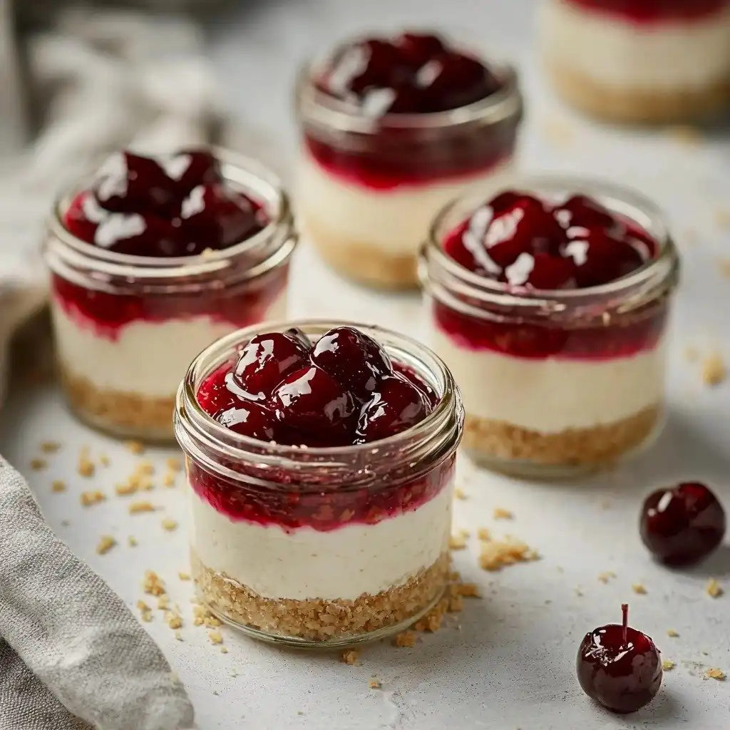 Healthier No Bake Cheesecake in a Jar - finished dish