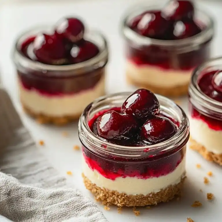 Healthier No Bake Cheesecake in a Jar - featured image