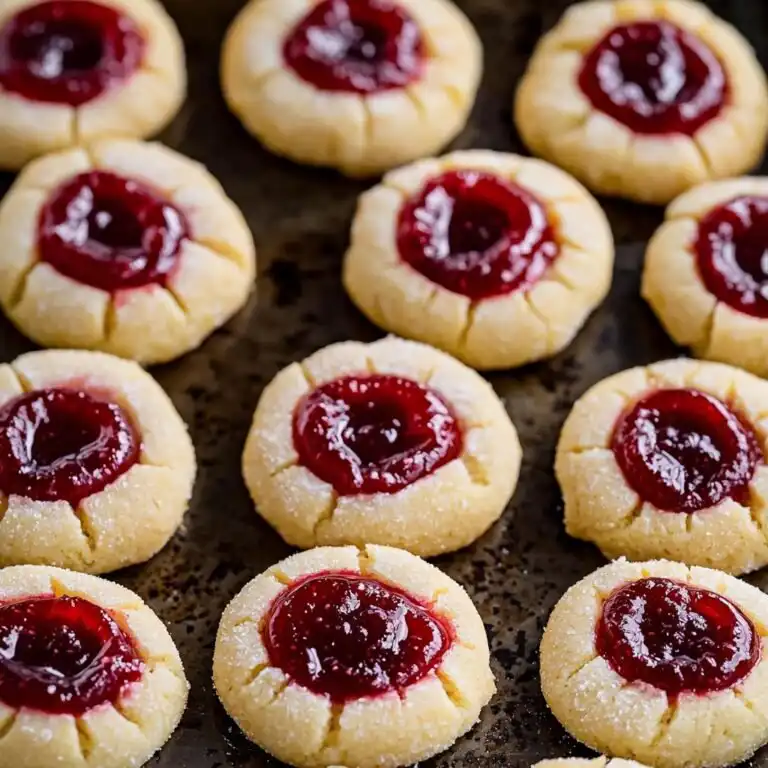 Thumbprint Cookies {Raspberry Almond Shortbread} - featured image