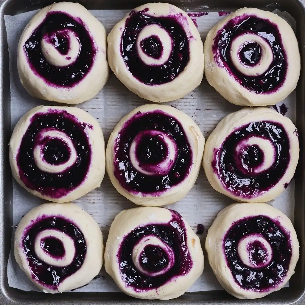 Sourdough Discard Lemon Blueberry Sweet Rolls Recipe - step by step