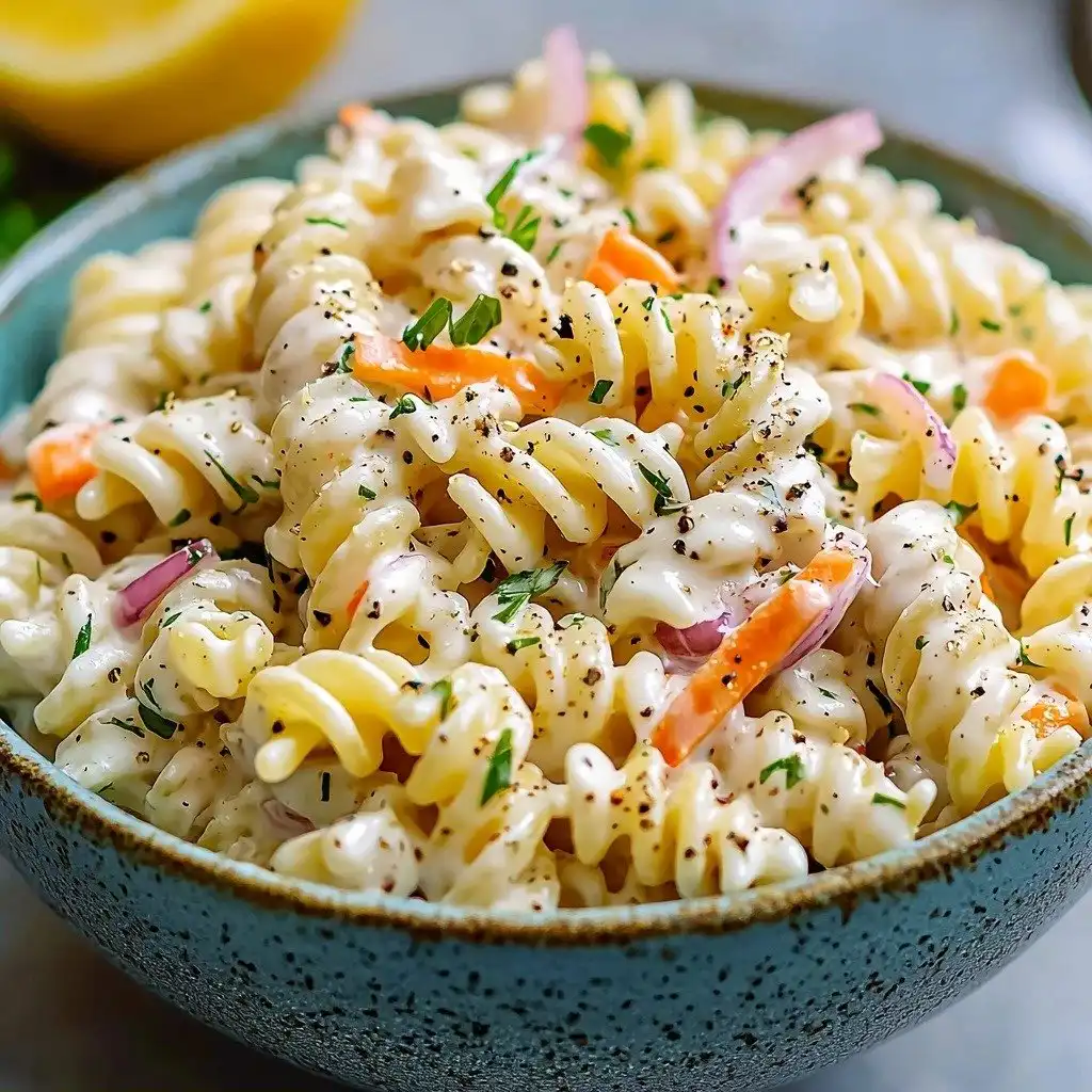 Homemade Crab Pasta Salad with Ranch Dressing - step by step