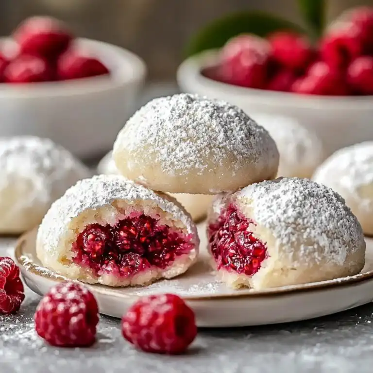Raspberry Almond Snowball Cookies Delightful Easy Recipe - featured image