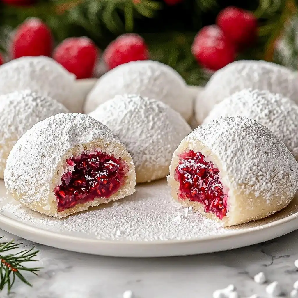 Raspberry Almond Snowball Cookies Delightful Easy Recipe - step by step