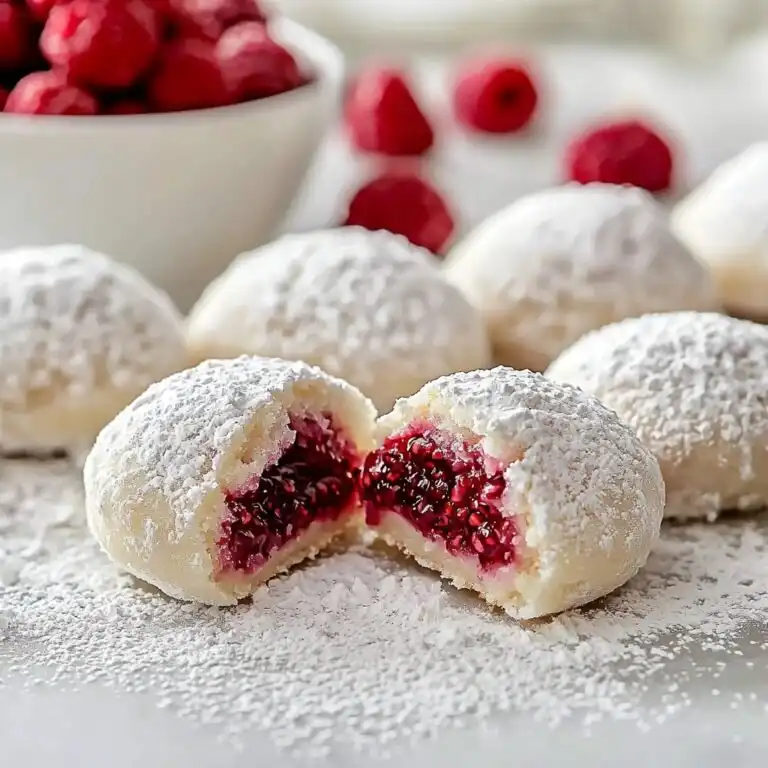 Raspberry Almond Snowball Cookies Delightful Easy Recipe - featured image