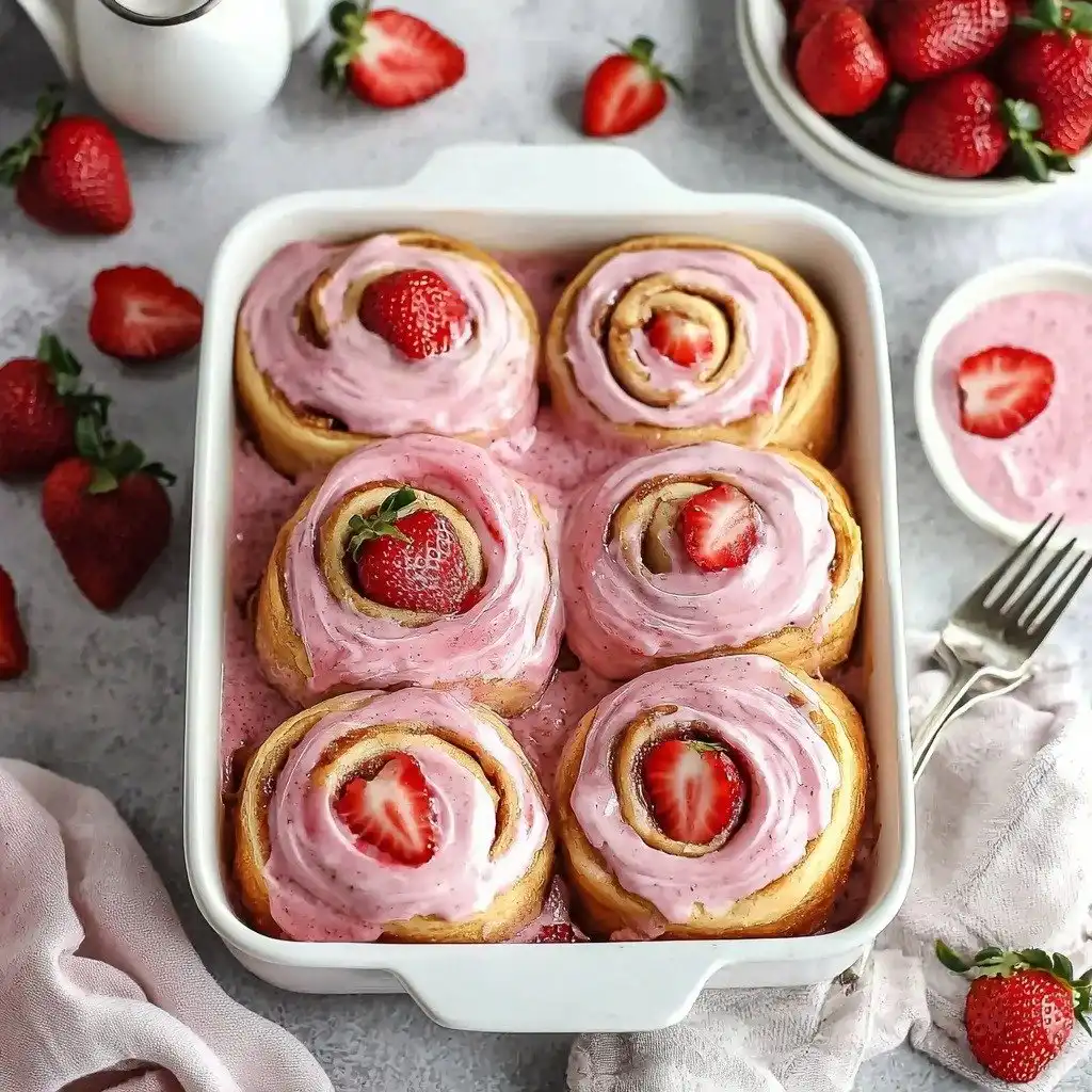 Strawberry Cinnamon Rolls - step by step