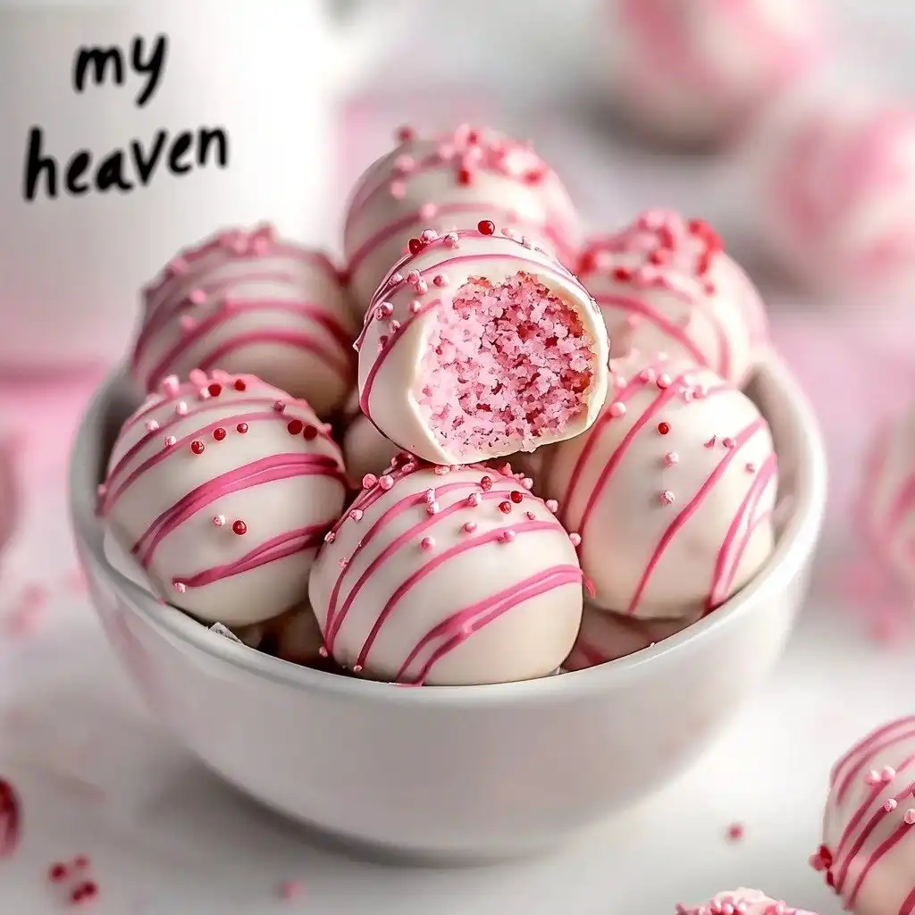 No Bake Red Velvet Cake Balls - step by step