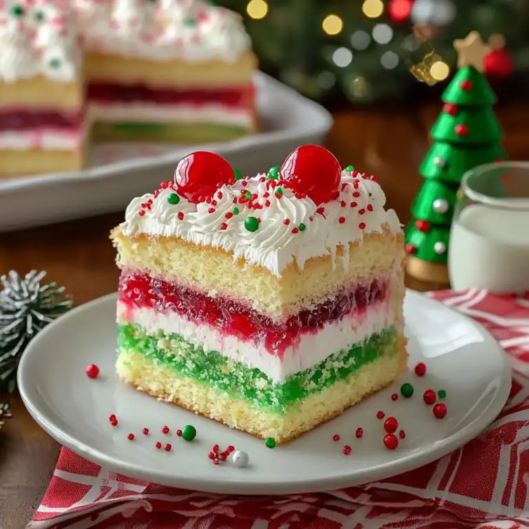 Christmas Jello Poke Cake - featured image