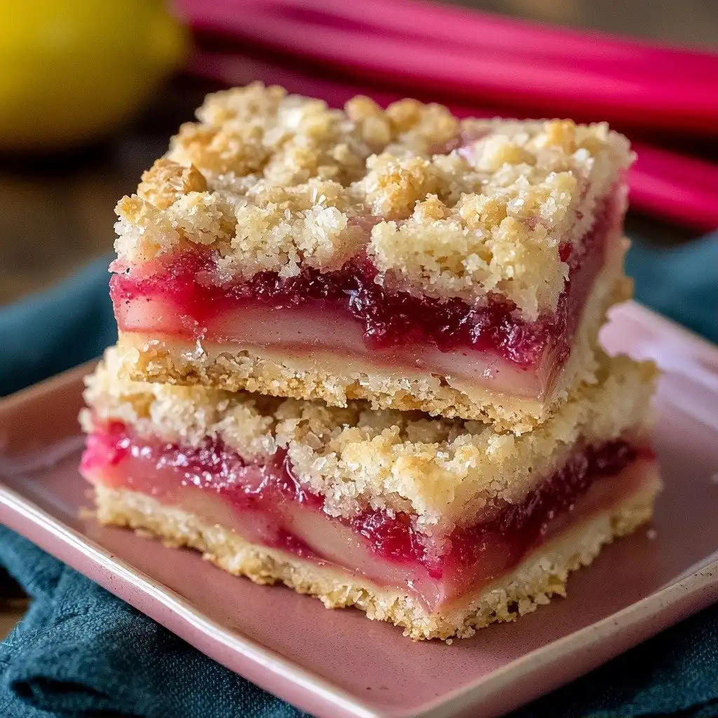 Homemade Rhubarb Shortbread Bars - step by step