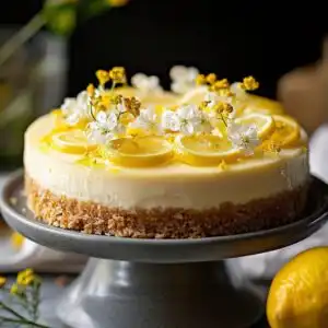 Easy No Bake Lemon Cheesecake